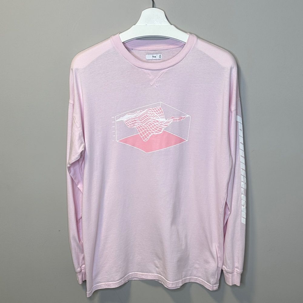 Aritzia TNA Pink Graphic Long Sleeve Shirt